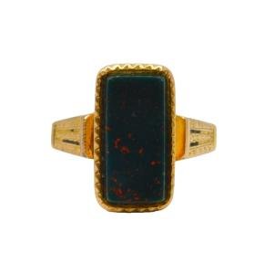 19th Century 9ct Gold Bloodstone Signet Ring