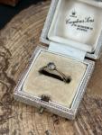 Antique Rolled Gold Solitaire Rhinestone Ring Size L 1/2