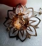 Scottish Sterling Silver Quartz Vintage Brooch