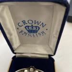 Antique Silver Plate Brooch with Real Flowers