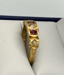 Antique 18ct Gold Ruby Diamond Ring, Chester 1899