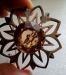Scottish Sterling Silver Quartz Vintage Brooch