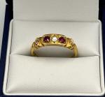 Antique 18ct Gold Ruby Diamond Ring, Chester 1899