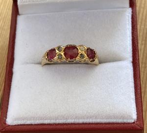 Victorian 18ct Gold Ruby and Diamond Ring