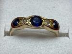 Vintage 5-Stone Sapphire and Diamond Gold Ring