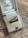 Antique Rolled Gold Three Stone Rhinestone Ring