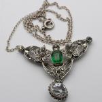 Vintage Sterling Silver Rock Crystal Paste Necklace