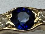 Vintage 5-Stone Sapphire and Diamond Gold Ring
