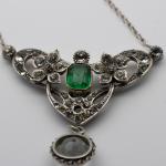 Vintage Sterling Silver Rock Crystal Paste Necklace