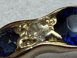 Vintage 5-Stone Sapphire and Diamond Gold Ring