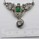 Vintage Sterling Silver Rock Crystal Paste Necklace