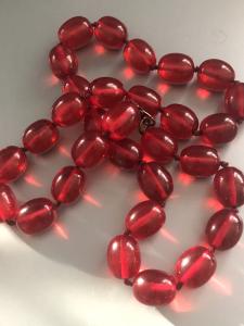 Vintage Cherry Amber Resin Necklace
