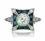 Art Deco 2.5Ct Round Diamond Wedding Ring