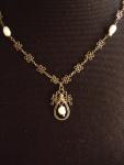 Antique Silver Gilt Filigree Necklace with Pearls