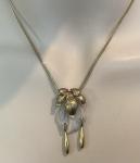 Art Deco Carved Celluloid Flower Drop Necklace