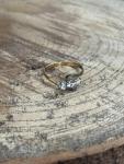 Antique Rolled Gold Three Stone Rhinestone Ring
