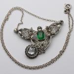 Vintage Sterling Silver Rock Crystal Paste Necklace