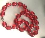 Vintage Cherry Amber Resin Necklace