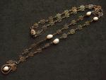 Antique Silver Gilt Filigree Necklace with Pearls