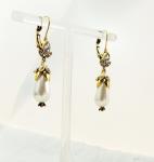 Victorian Style Gold Pearl Drop Earrings