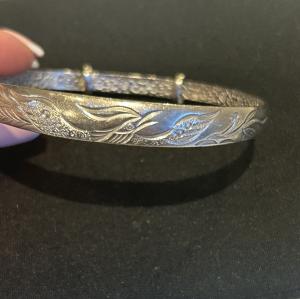 Vintage Chinese Silver Eagle Message Bracelet