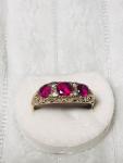 9CT Gold Indian Ruby & Diamond Art Deco Ring