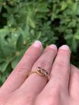 9ct Gold Garnet Trilogy Cross Over Ring