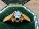 1918 Antique 18ct Gold Diamond Solitaire Ring