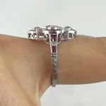 Art Deco 14K White Gold Engagement Ring