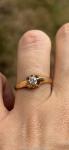 1918 Antique 18ct Gold Diamond Solitaire Ring