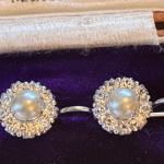 Art Deco Sterling Silver Pearl Drop Earrings