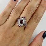 Art Deco 14K White Gold Engagement Ring