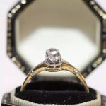 Art Deco Vintage Diamond Engagement Ring in 14k White Gold