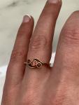 9ct Gold Garnet Trilogy Cross Over Ring