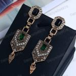Vintage Art Deco Green Crystal Drop Earrings