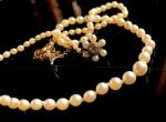 1920s Pearl Necklace with Gold Diamond Clasp