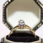 Art Deco Diamond Engagement Ring in 14k White Gold
