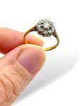 Art Deco 18ct Gold Diamond Flower Engagement Ring
