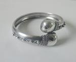 Victorian Etruscan Revival Adjustable Silver Bangle
