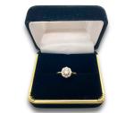 Art Deco 18ct Gold Diamond Flower Engagement Ring