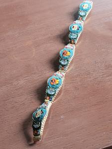 Vintage Italian Gold Gilt Micromosaic Bracelet