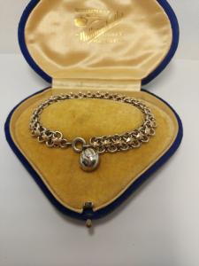 19th Century Antique French Silver Rose Gold Bracelet