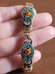 Vintage Italian Gold Gilt Micromosaic Bracelet