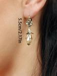 Victorian Style Gold Pearl Drop Earrings