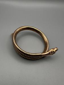 Vintage Rolled Gold Snake Bangle Bracelet