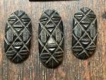 Whitby Jet Carved Bracelet Links for Re-Stringing