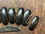 Whitby Jet Carved Bracelet Links for Re-Stringing