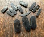 Whitby Jet Carved Bracelet Links for Re-Stringing