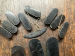 Whitby Jet Carved Bracelet Links for Re-Stringing