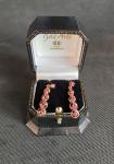 Vintage Gold Ruby Drop Earrings with Butterfly Closure